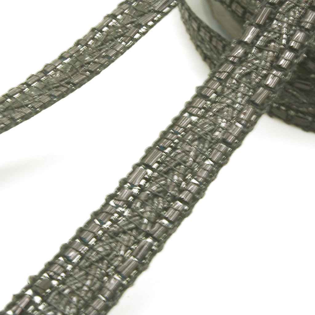 BLACK PLAIT METALLIC TRIM - sarahi.NYC