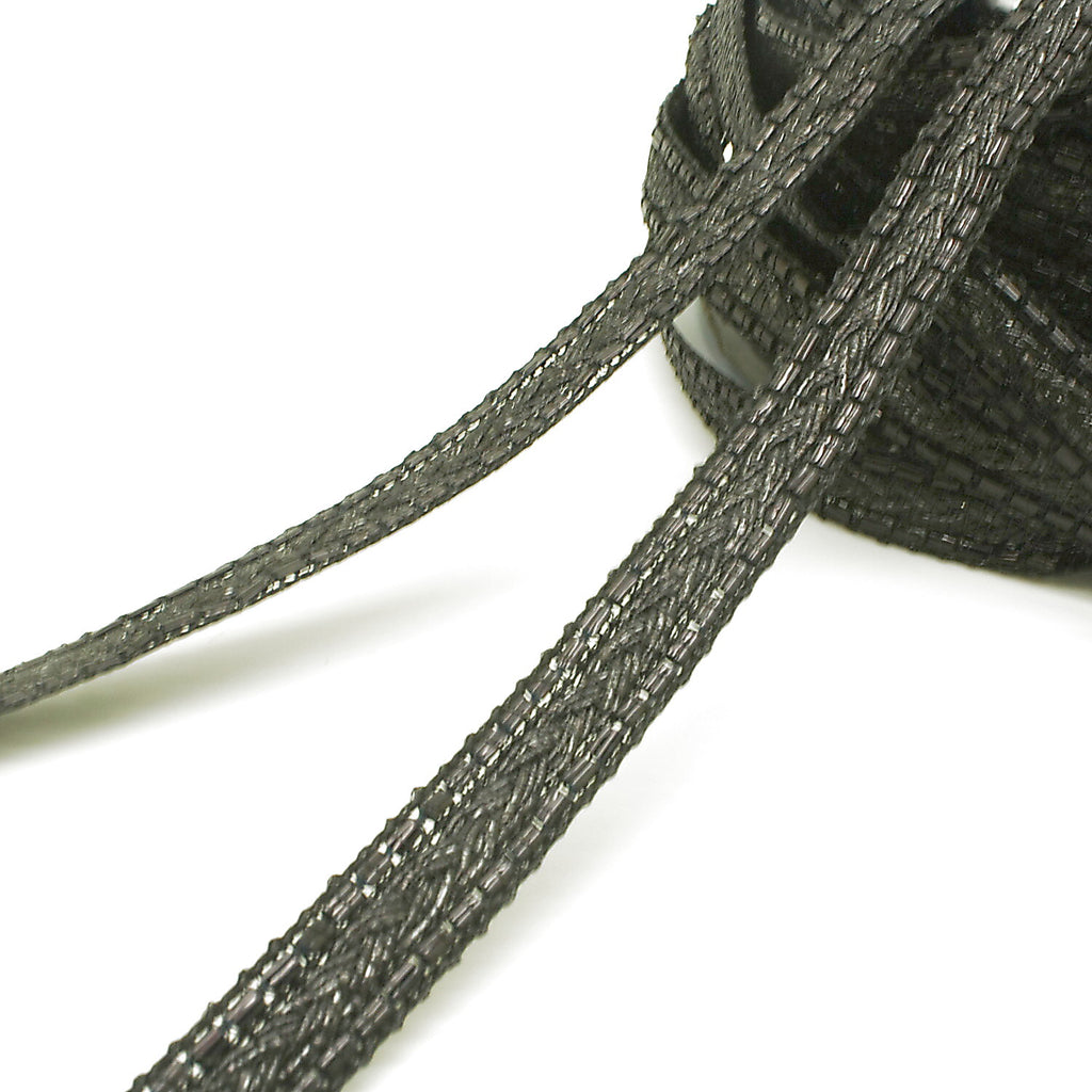 BLACK PLAIT METALLIC TRIM - sarahi.NYC