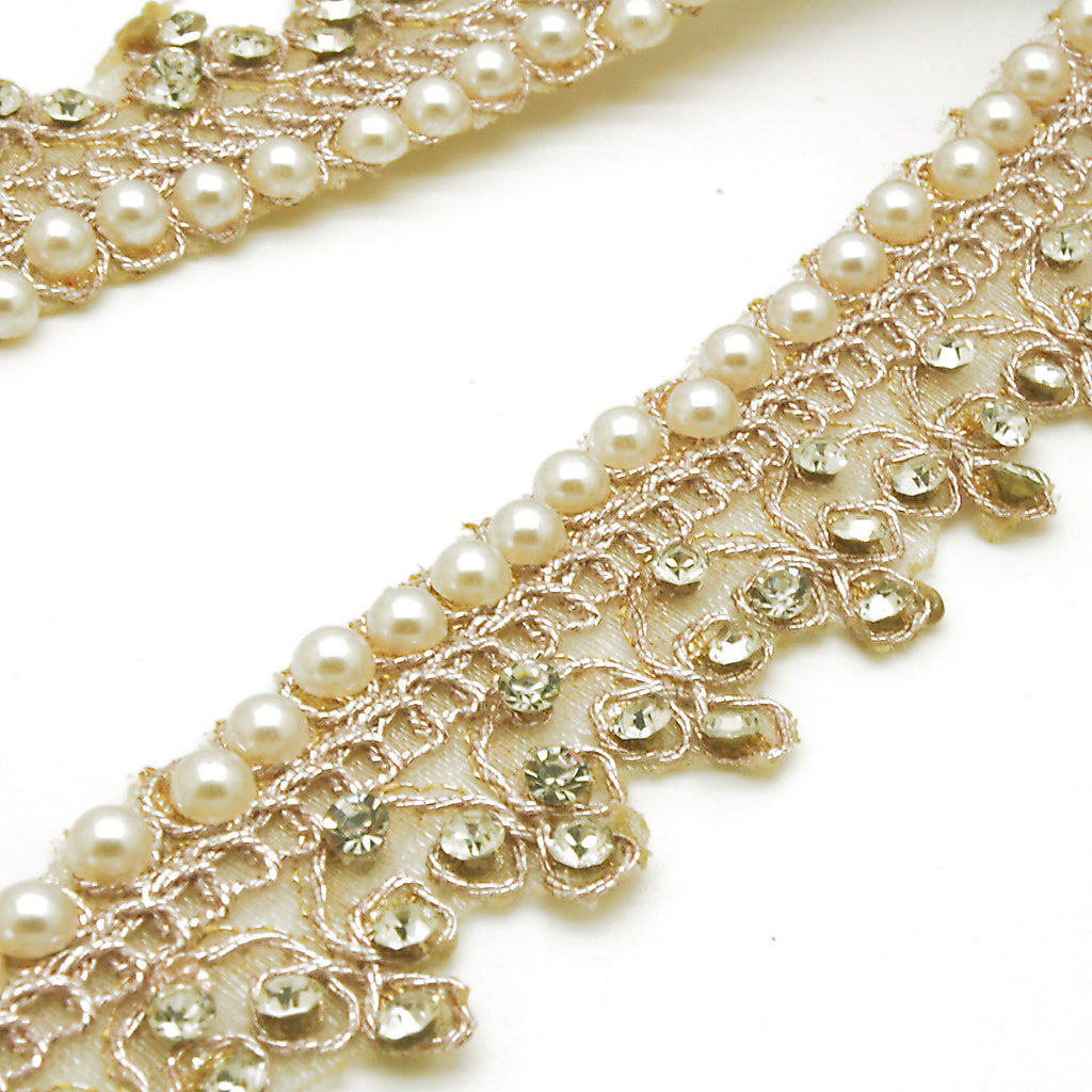 GOLD PEARL STONE TRIM - sarahi.NYC