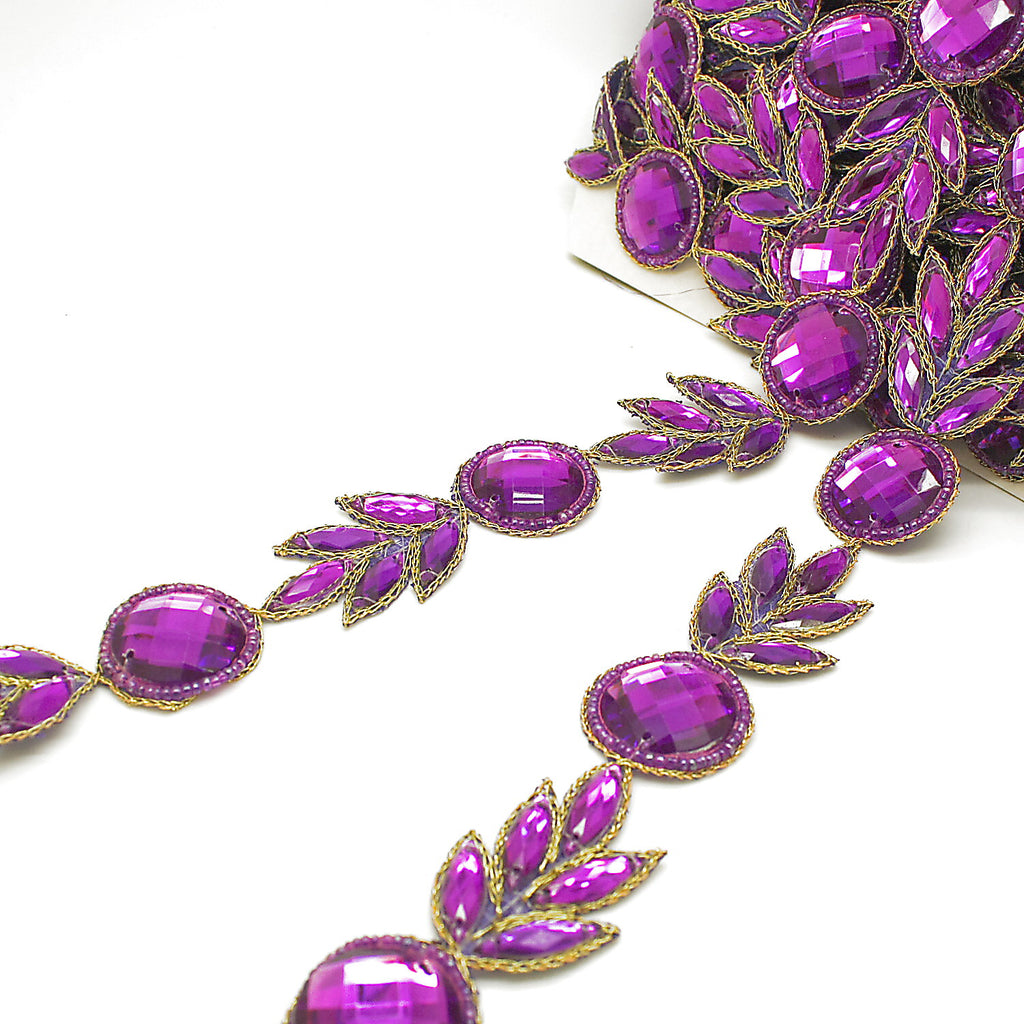 PURPLE RHINESTONE TRIM - sarahi.NYC