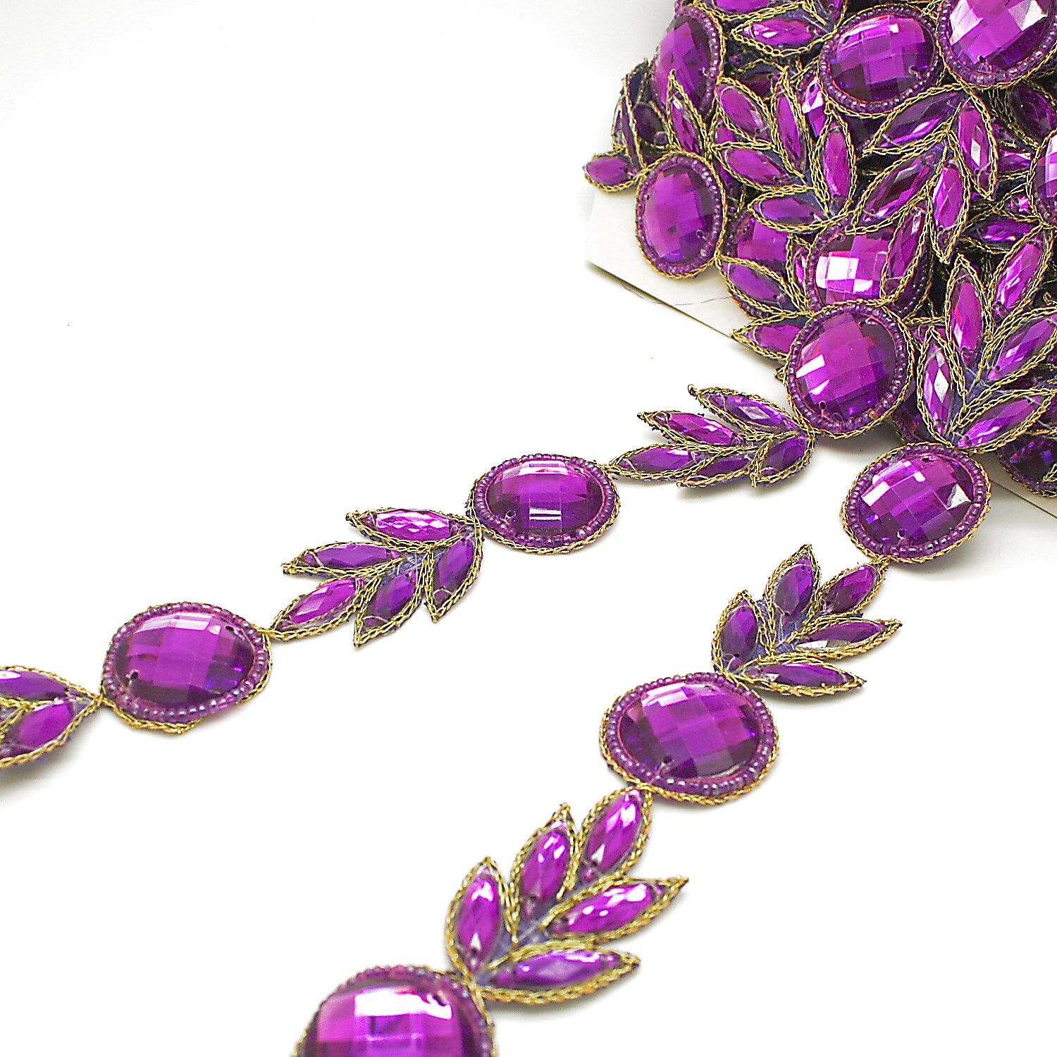 PURPLE RHINESTONE TRIM - sarahi.NYC