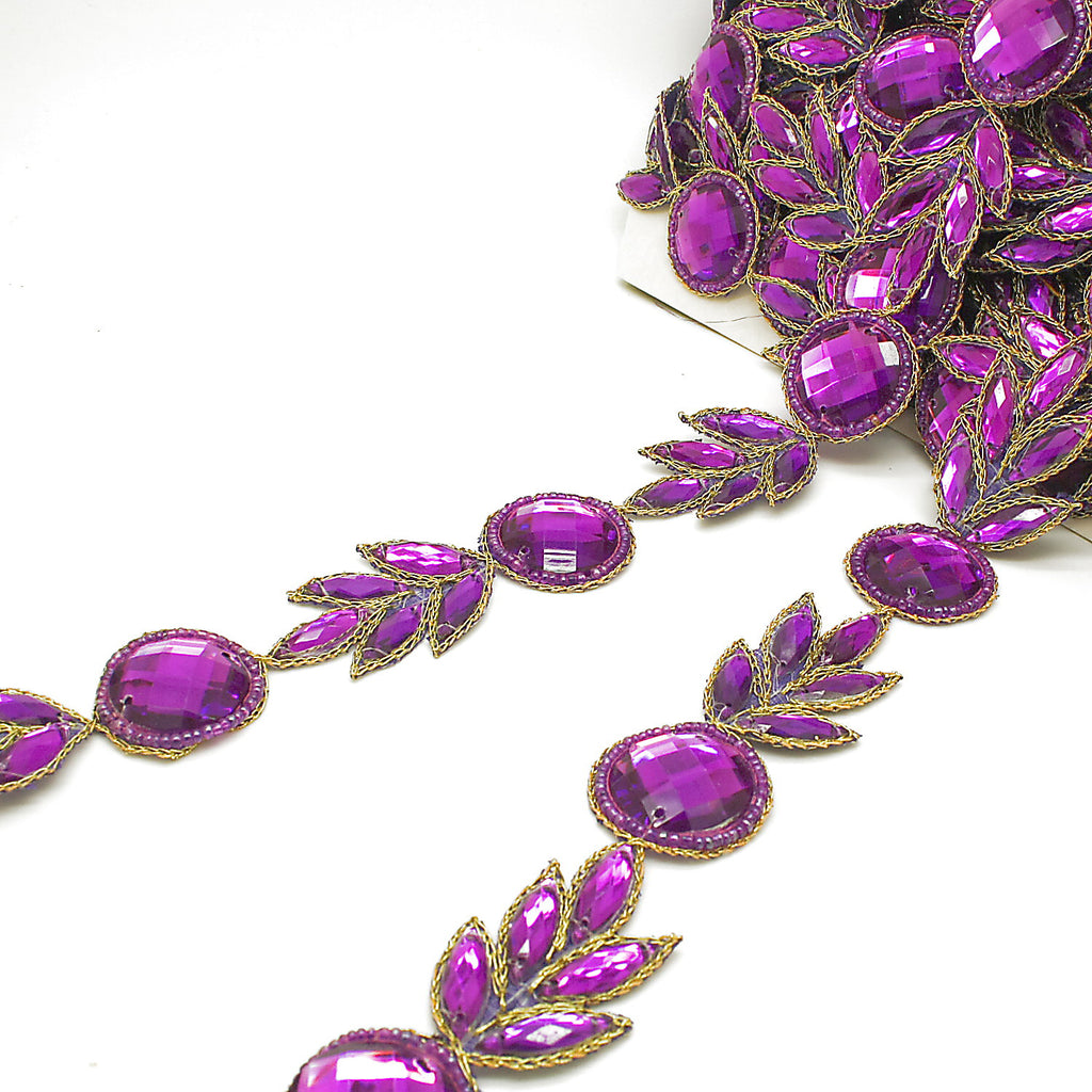 PURPLE RHINESTONE TRIM - sarahi.NYC