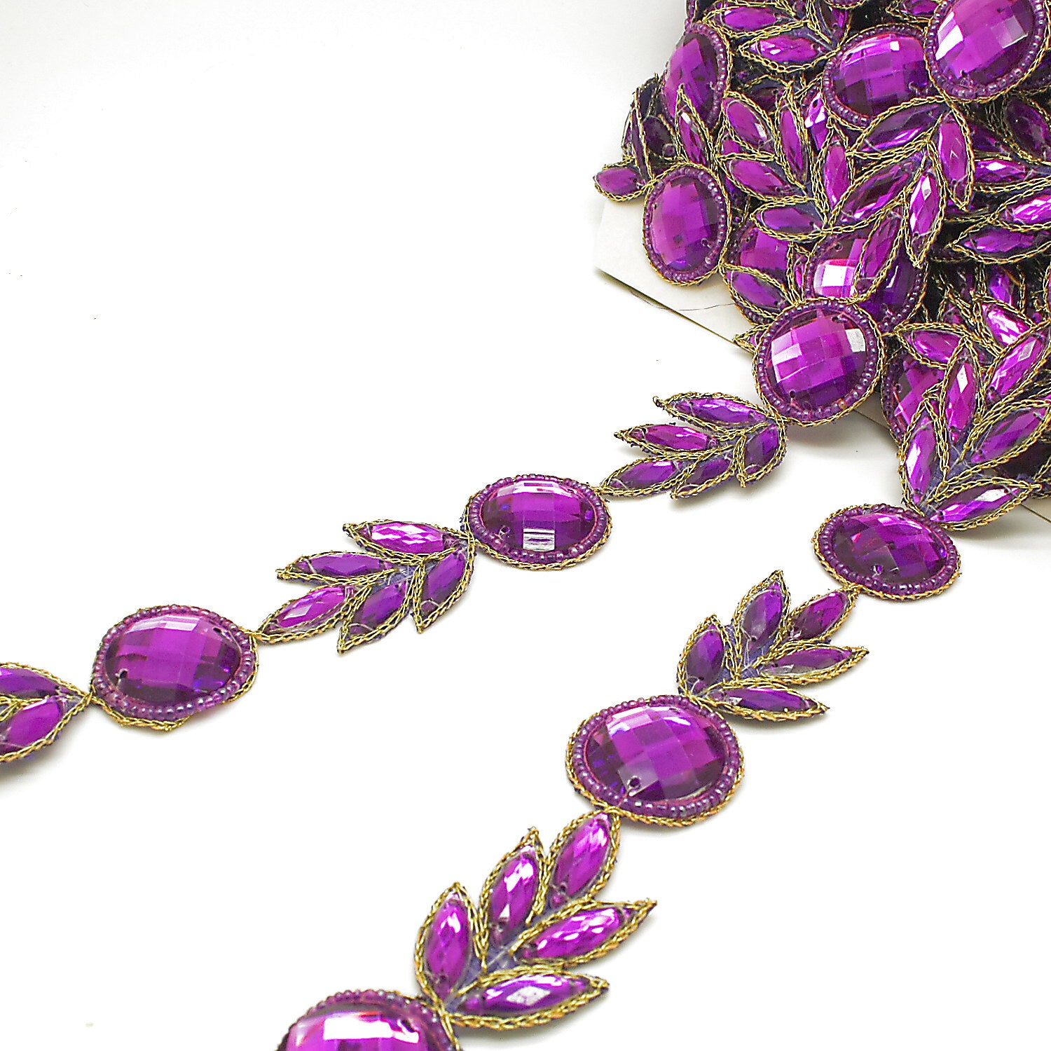 PURPLE RHINESTONE TRIM - sarahi.NYC