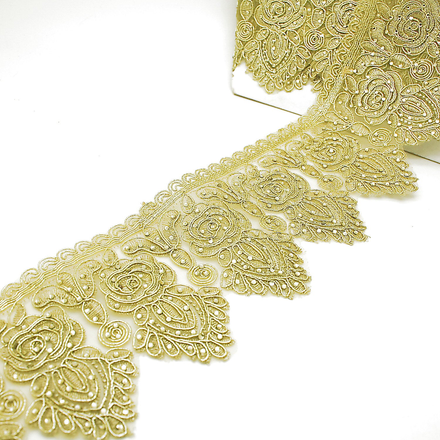 GOLD RHINESTONE FABRIC TRIM - sarahi.NYC