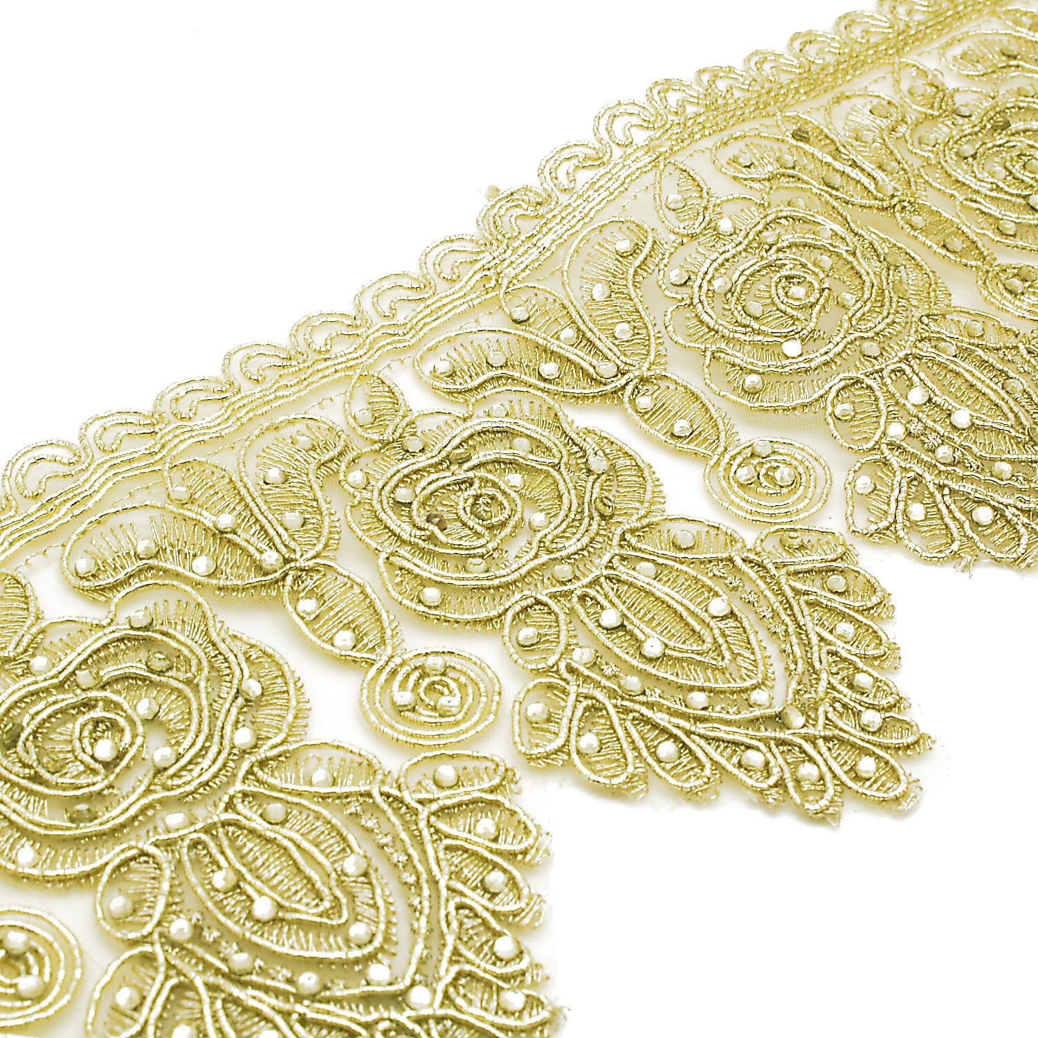 GOLD RHINESTONE FABRIC TRIM - sarahi.NYC