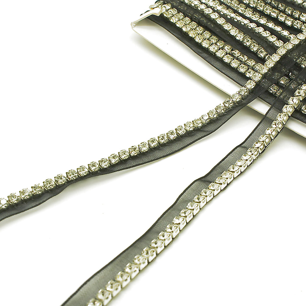 BLACK SILVER STONE EDGING TRIM - sarahi.NYC