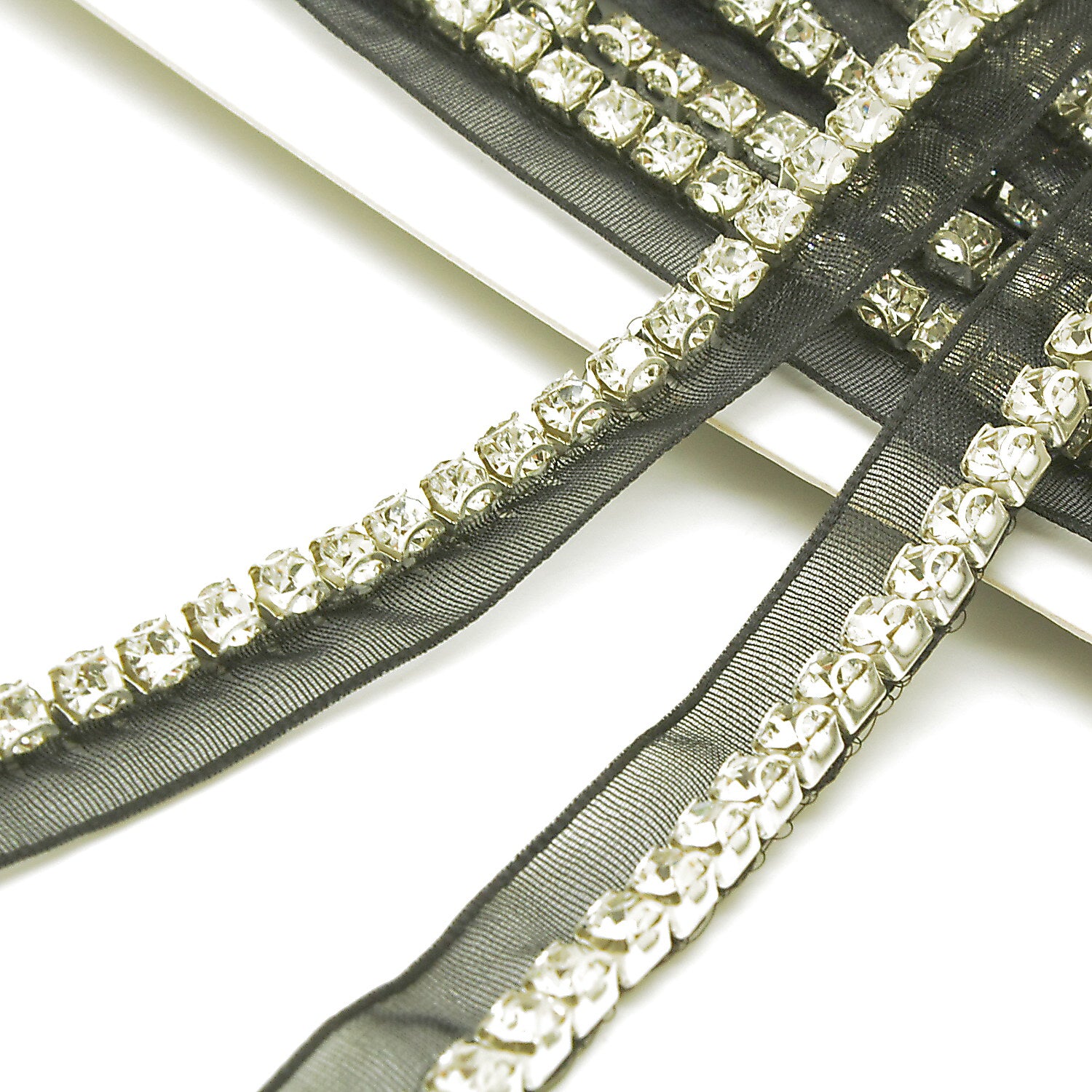BLACK SILVER STONE EDGING TRIM - sarahi.NYC