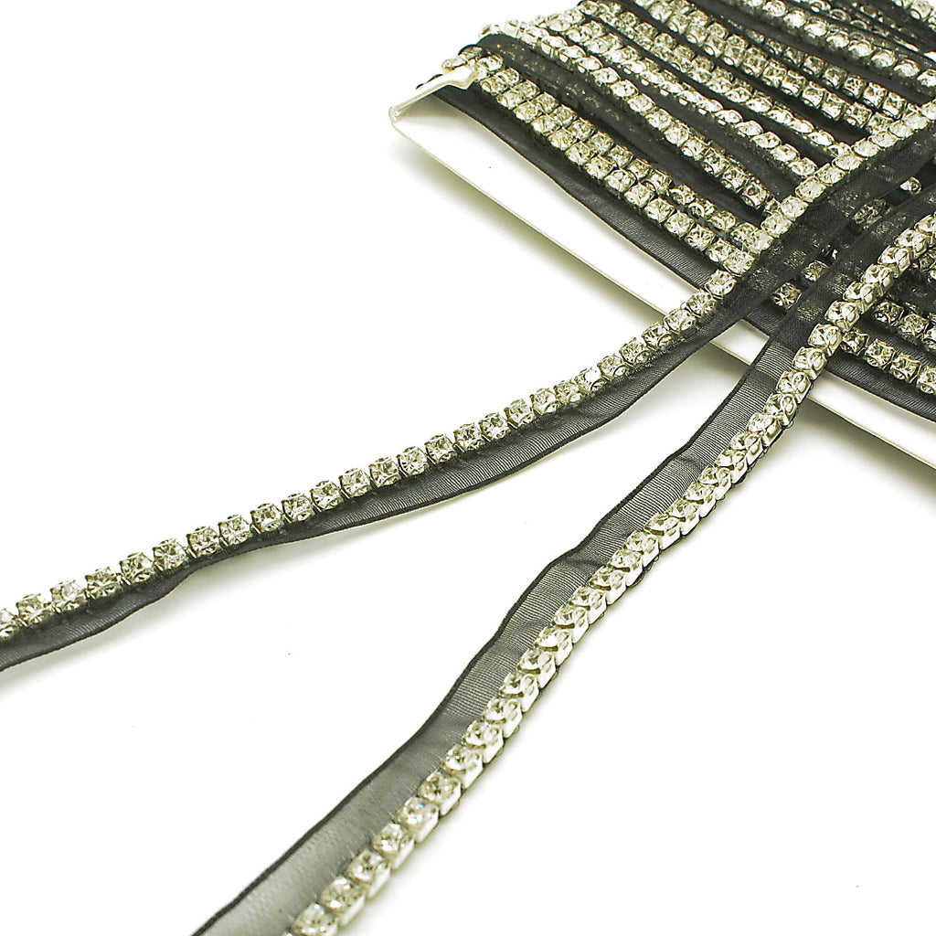BLACK SILVER STONE EDGING TRIM - sarahi.NYC