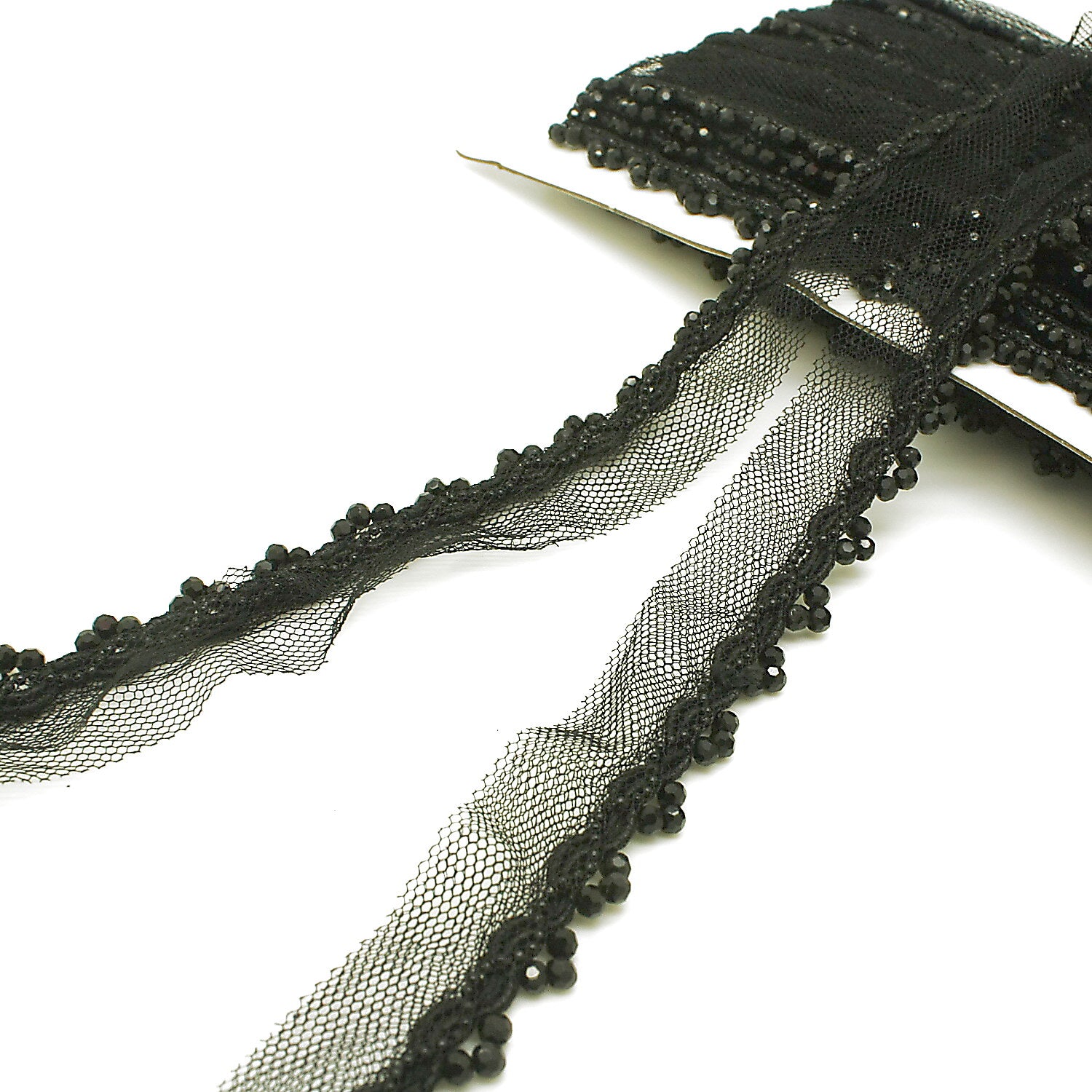 BLACK BEADED EDGING TRIM - sarahi.NYC