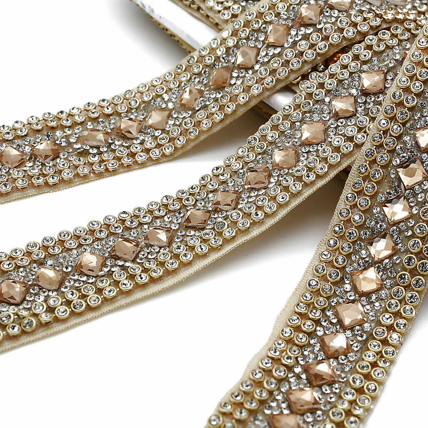 BRONZE GOLD CRYSTAL DIAMONTE  TRIM - sarahi.NYC