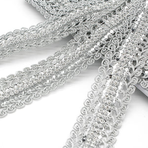 SILVER CRYSTAL DIAMONTE LACE TRIM - sarahi.NYC