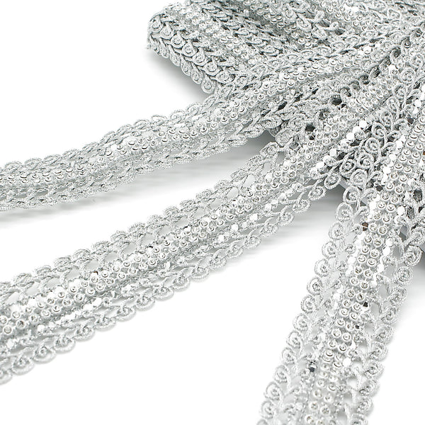 SILVER CRYSTAL DIAMONTE LACE TRIM - sarahi.NYC