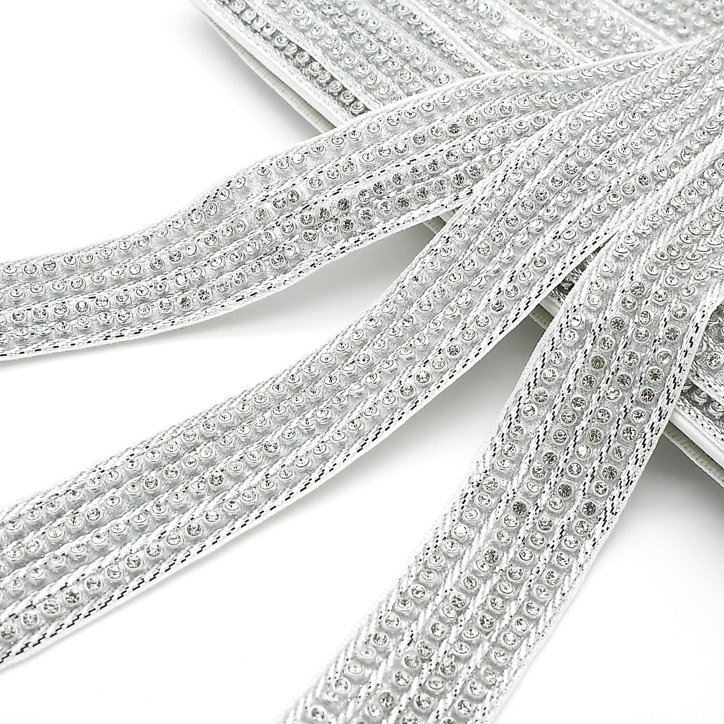 WHITE SILVER CRYSTAL DIAMONTE TRIM - sarahi.NYC