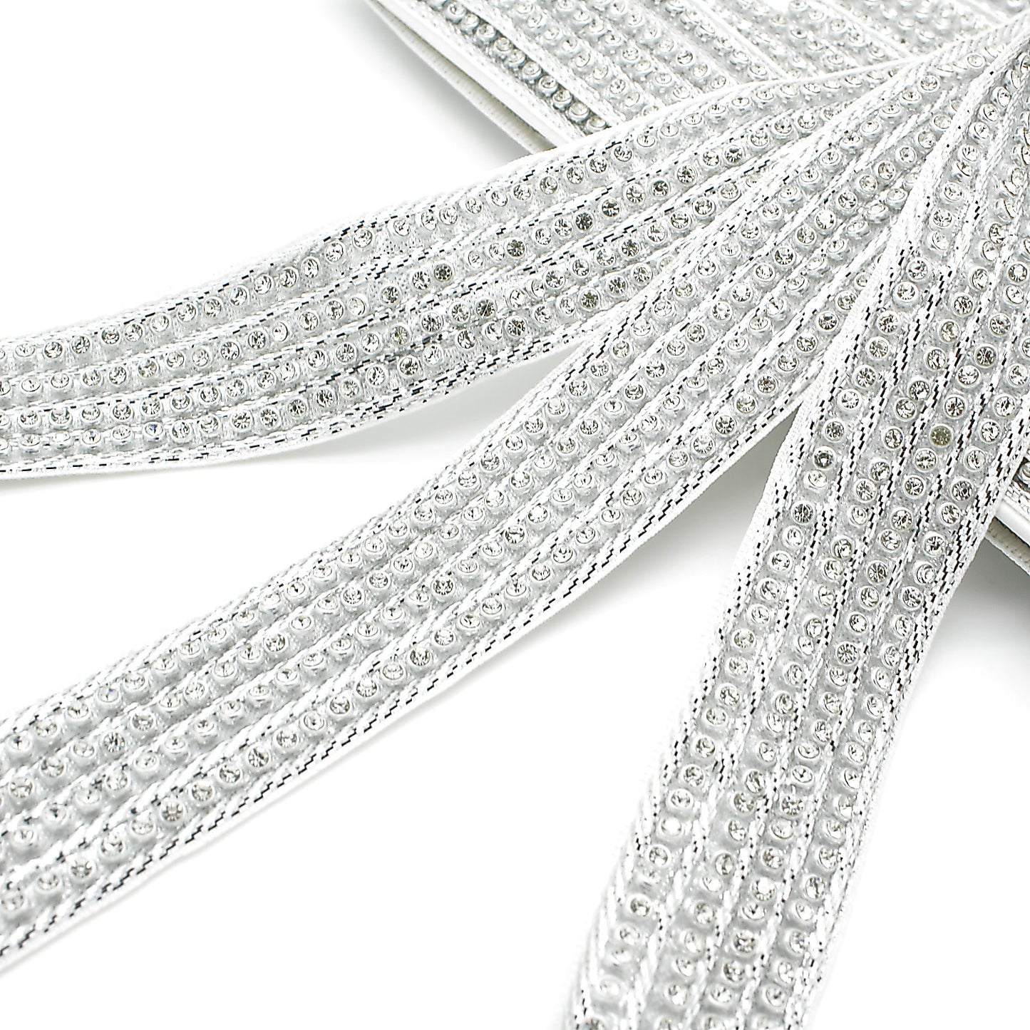 WHITE SILVER CRYSTAL DIAMONTE TRIM - sarahi.NYC