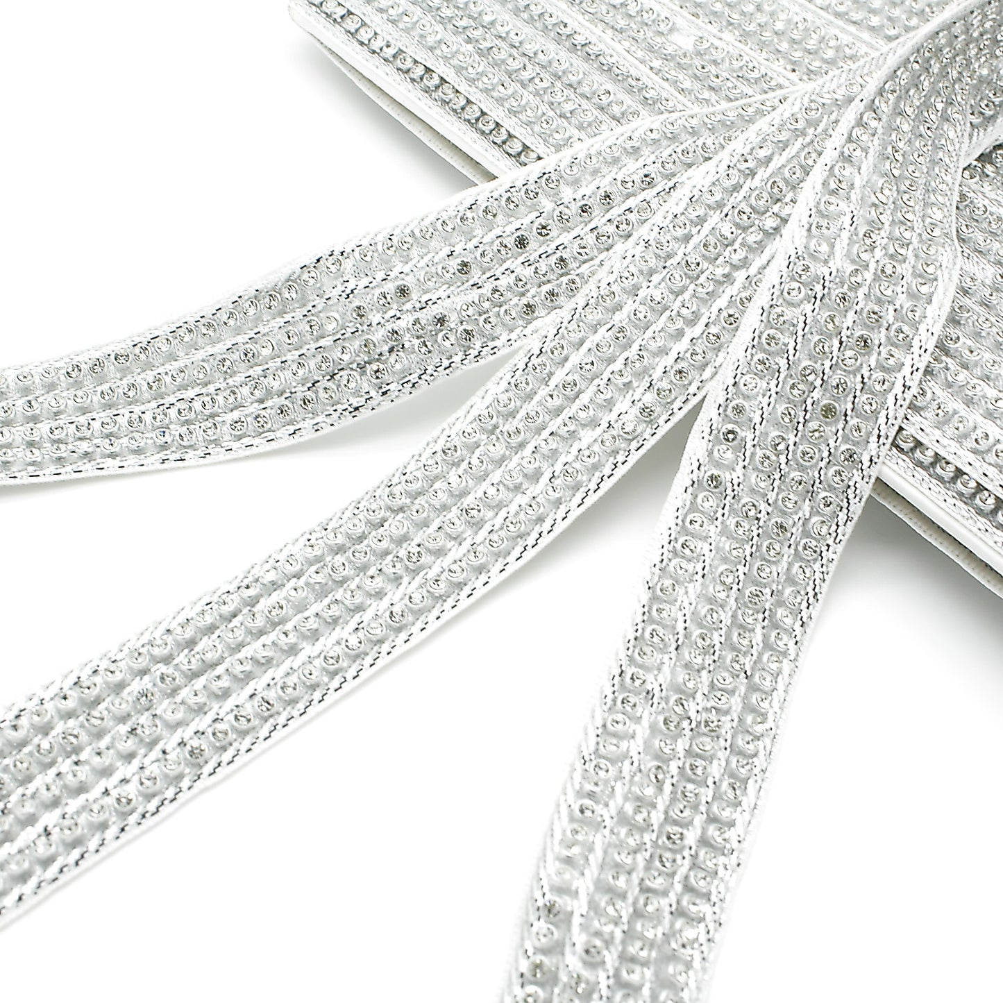 WHITE SILVER CRYSTAL DIAMONTE TRIM - sarahi.NYC