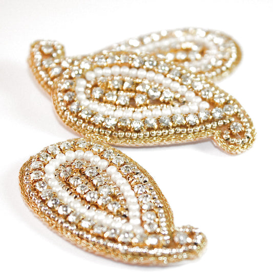 3 GOLD PEARL PAISLEY MOTIF - sarahi.NYC