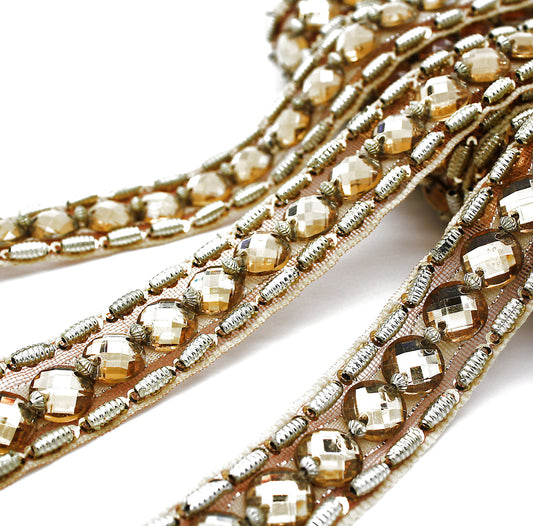 GOLD BEADED RHINESTONE TRIM - sarahi.NYC