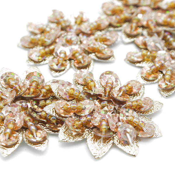 GOLD SEQUIN FLOWER PACK OF 5 - sarahi.NYC