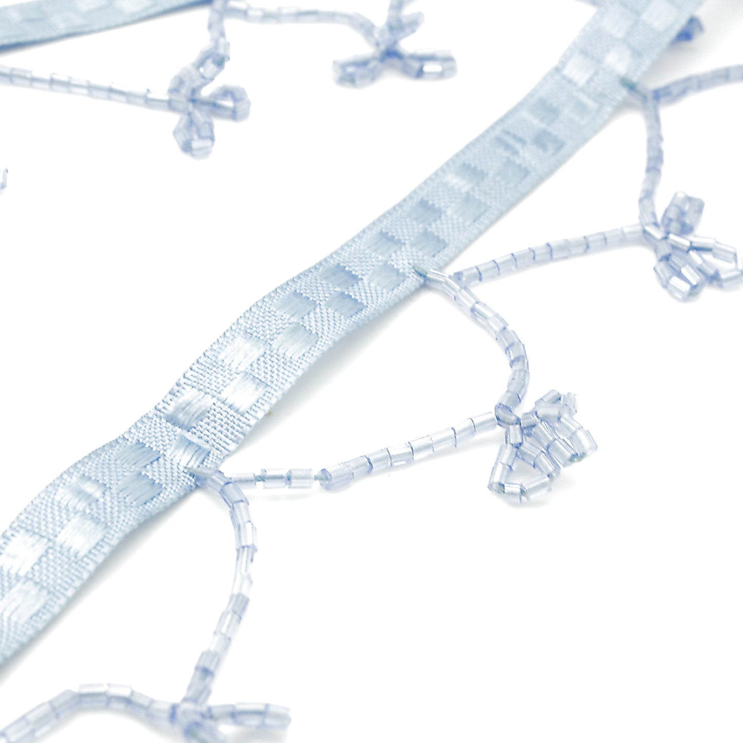 LIGHT BLUE BEADED FRINGE - sarahi.NYC