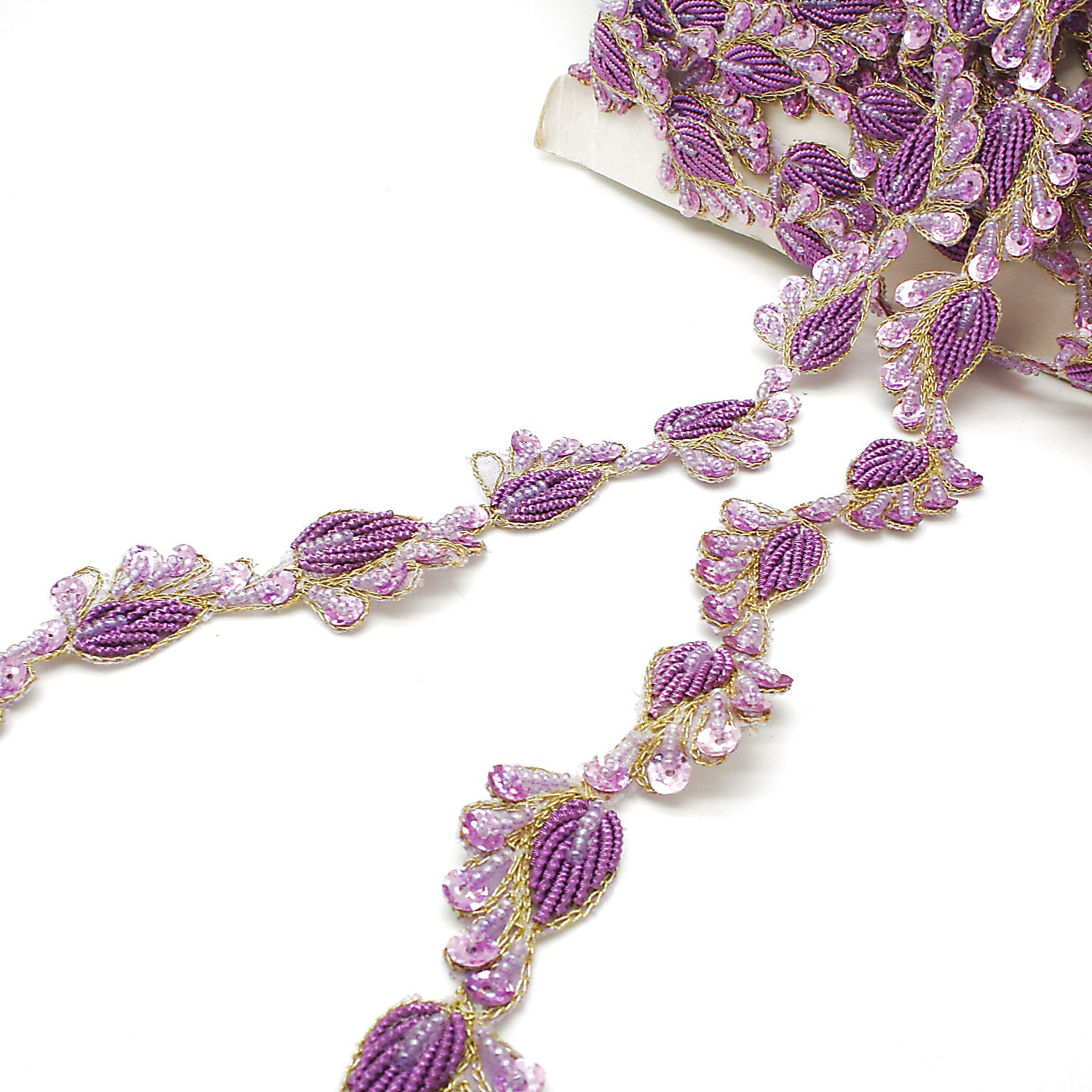 LILAC GOLD PAISLEY TRIM EDGING - sarahi.NYC