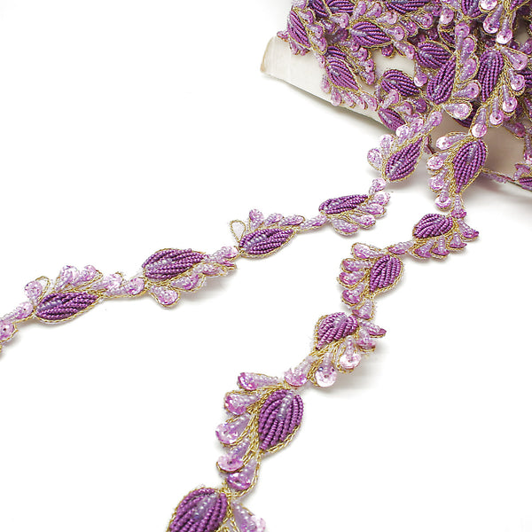 LILAC GOLD PAISLEY TRIM EDGING - sarahi.NYC