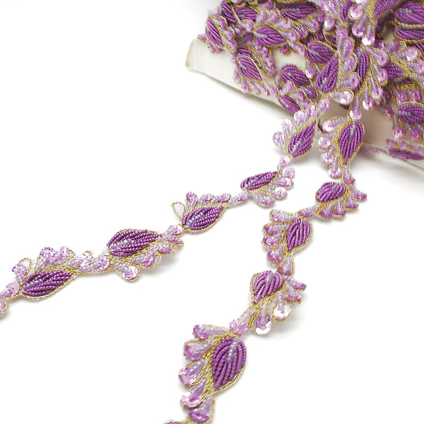 LILAC GOLD PAISLEY TRIM EDGING - sarahi.NYC