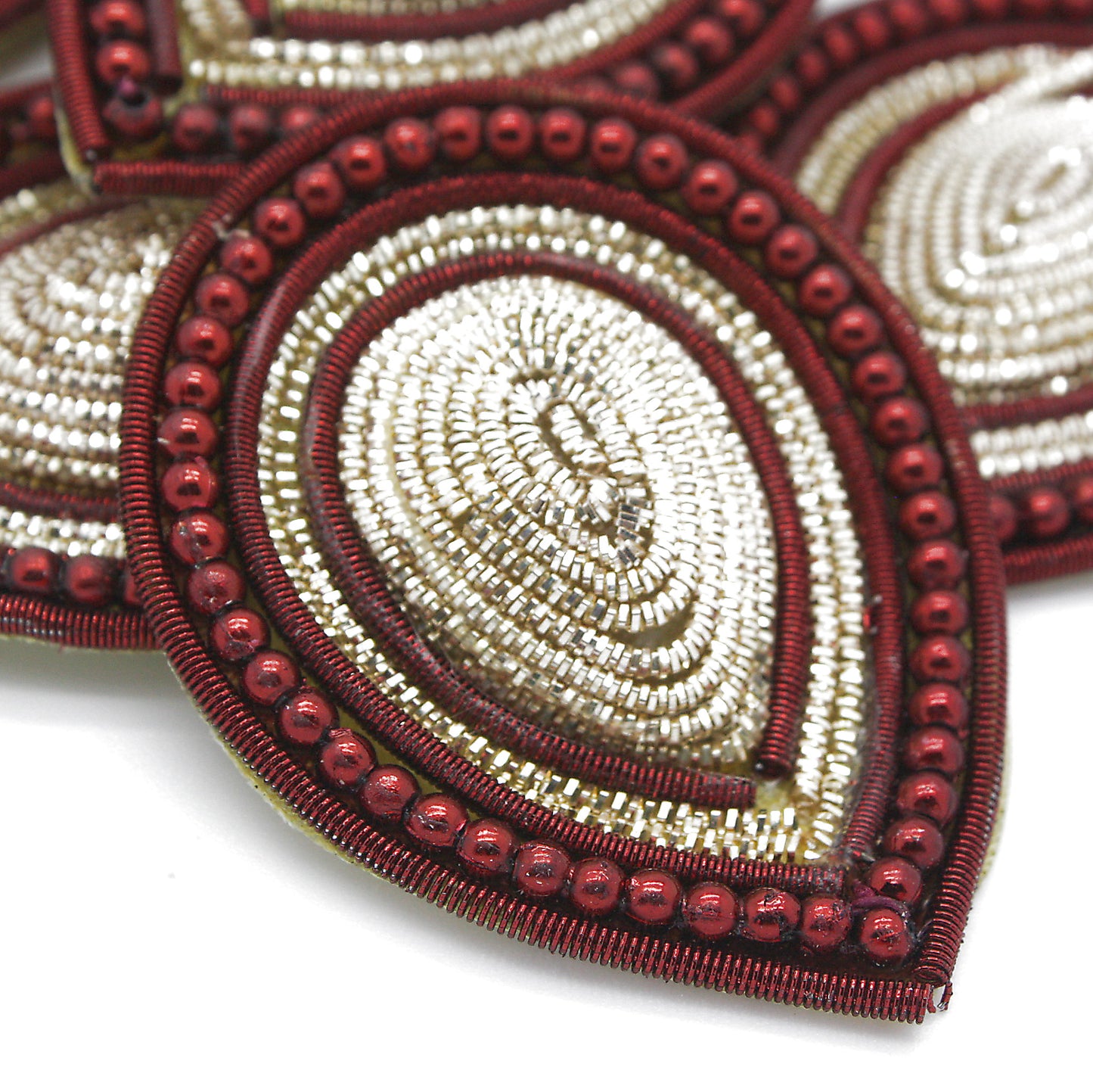 MAROON GOLD TEAR DROP MOTIF - sarahi.NYC