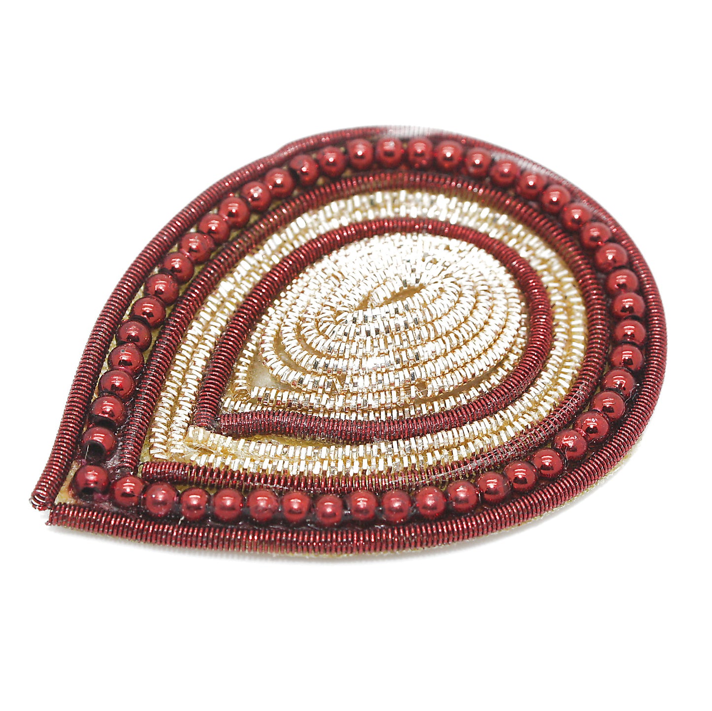 MAROON GOLD TEAR DROP MOTIF - sarahi.NYC