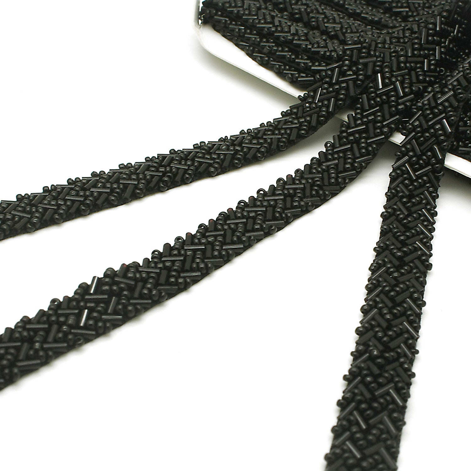 BLACK BEADED TRIM - sarahi.NYC