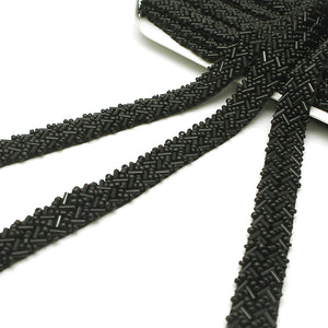 BLACK BEADED TRIM - sarahi.NYC