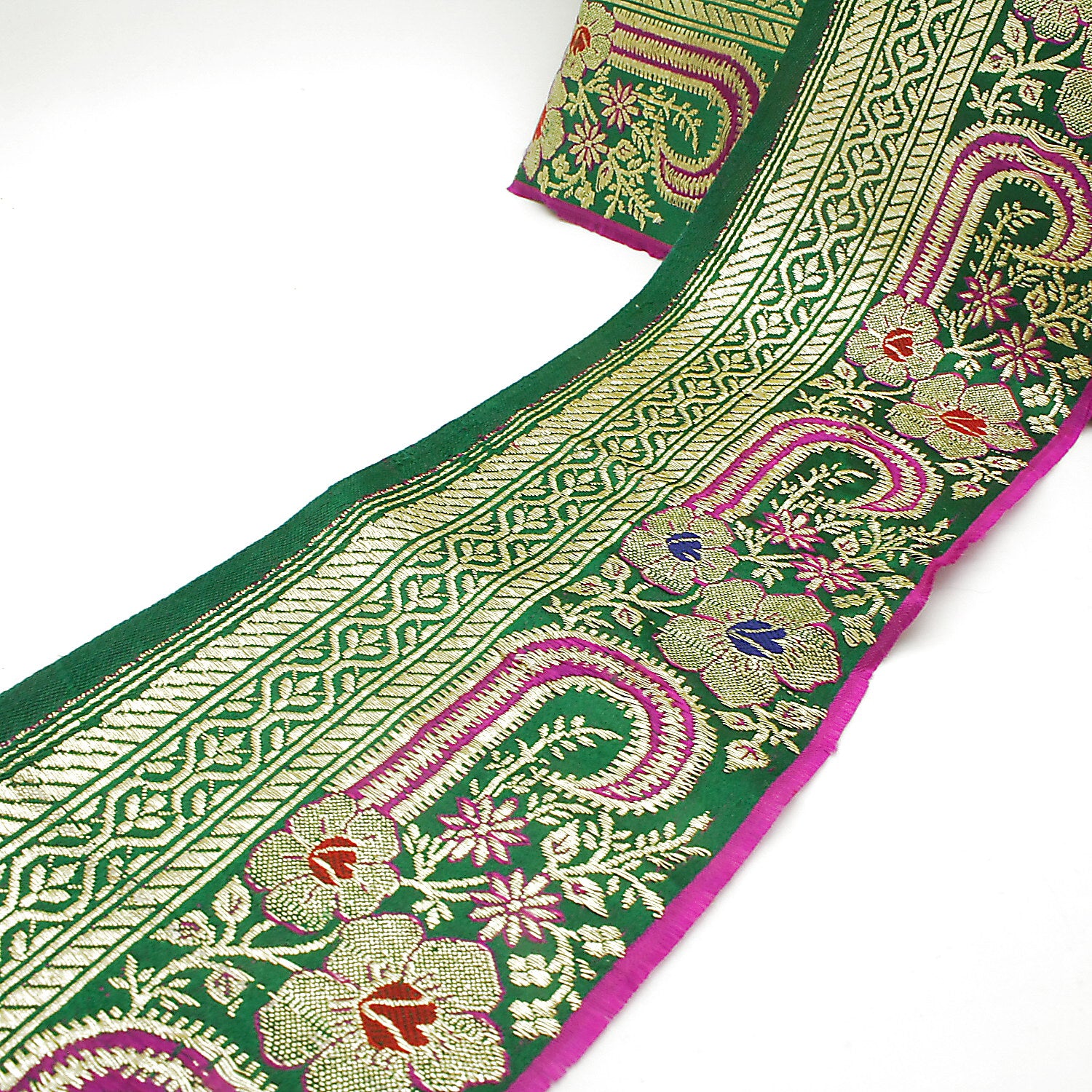 RICH GREEN AND GOLD WOVEN TRIM - sarahi.NYC