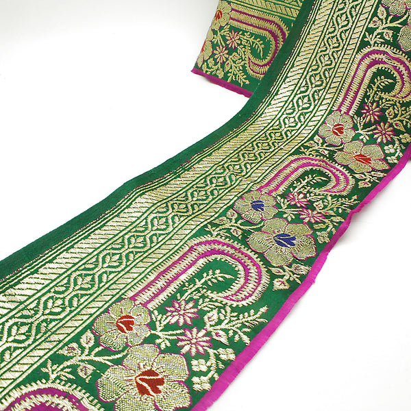RICH GREEN AND GOLD WOVEN TRIM - sarahi.NYC