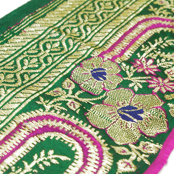 RICH GREEN AND GOLD WOVEN TRIM - sarahi.NYC