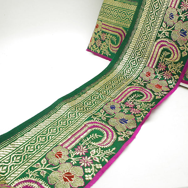 RICH GREEN AND GOLD WOVEN TRIM - sarahi.NYC