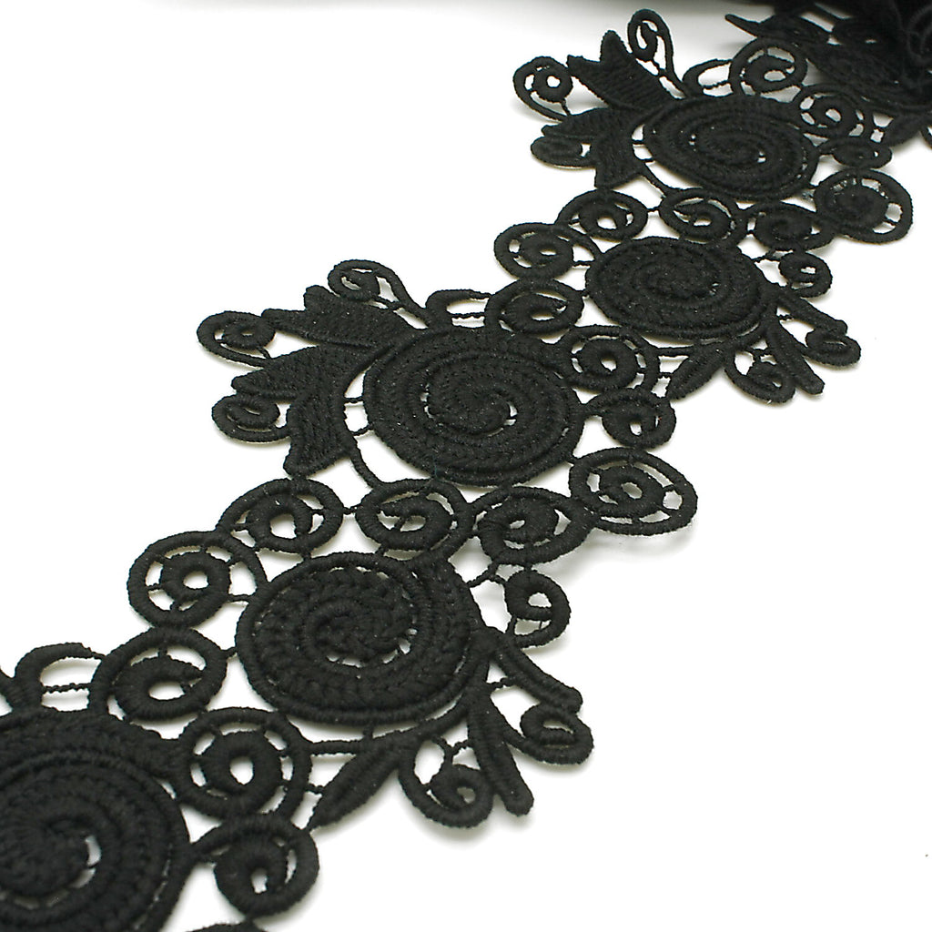 BLACK SWIRL LACE  TRIM - sarahi.NYC