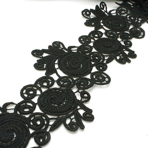 BLACK SWIRL LACE  TRIM - sarahi.NYC