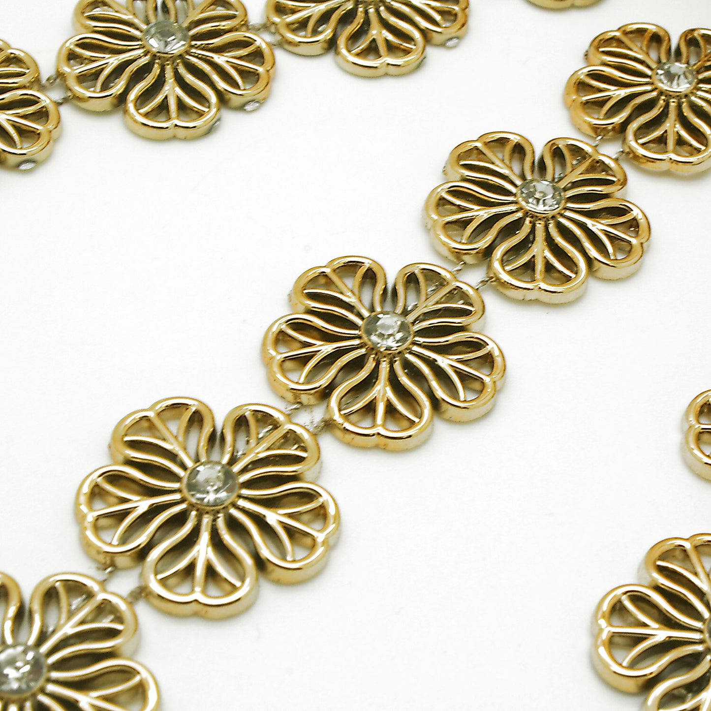 GOLD CRYSTAL FLOWER TRIM - sarahi.NYC
