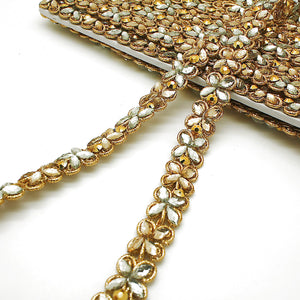 GOLD SILVER INTRICATE FLORAL RHINESTONE TRIM - sarahi.NYC