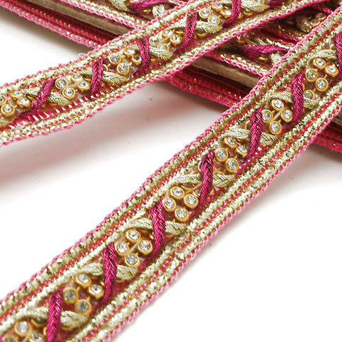 PINK & GOLD CRYSTAL TRIM - sarahi.NYC