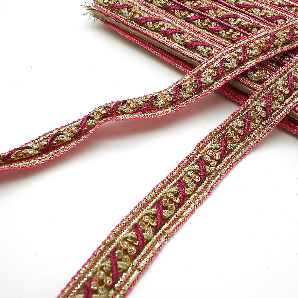 PINK & GOLD CRYSTAL TRIM - sarahi.NYC