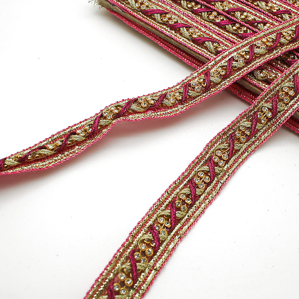 PINK & GOLD CRYSTAL TRIM - sarahi.NYC