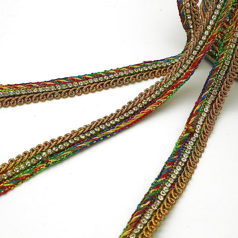 MULTI COLOR CRYSTAL WOVEN TRIM - sarahi.NYC