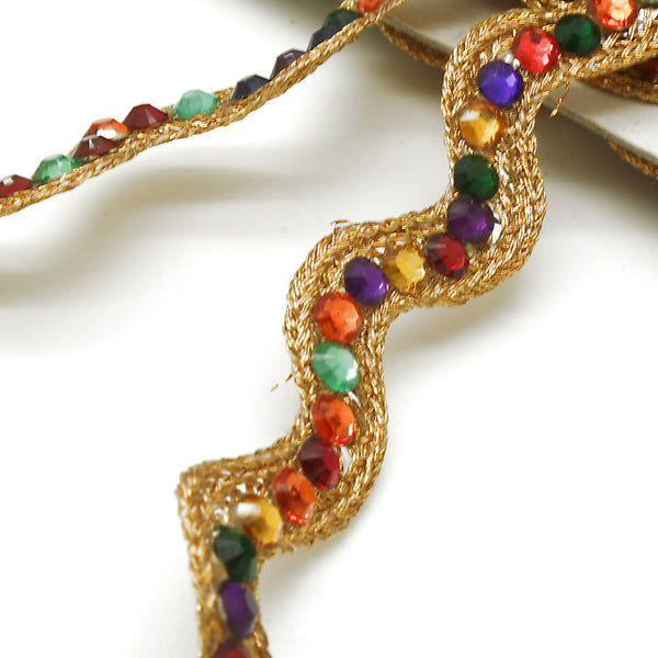 MULTI COLOR ZIG-ZAG RHINESTONE TRIM - sarahi.NYC