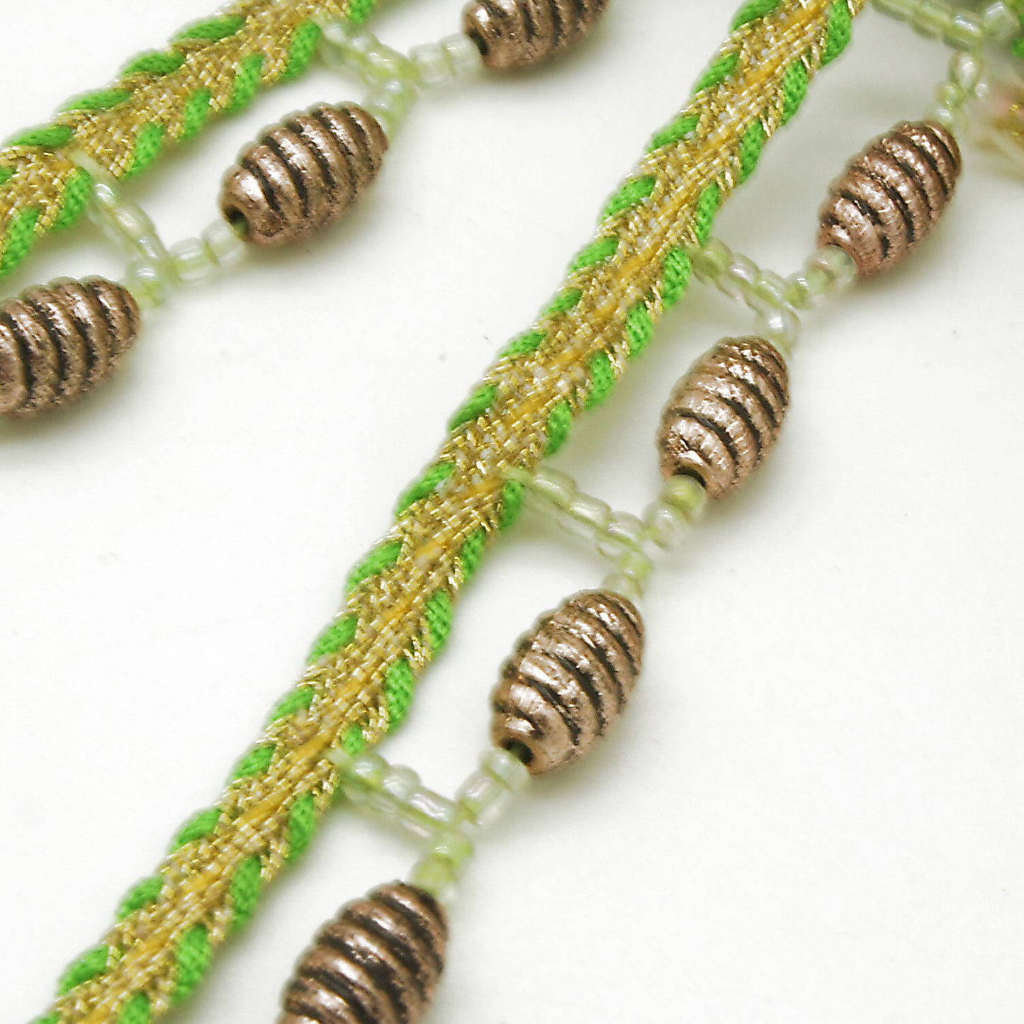 LIME GREEN BEAD FRINGE - sarahi.NYC