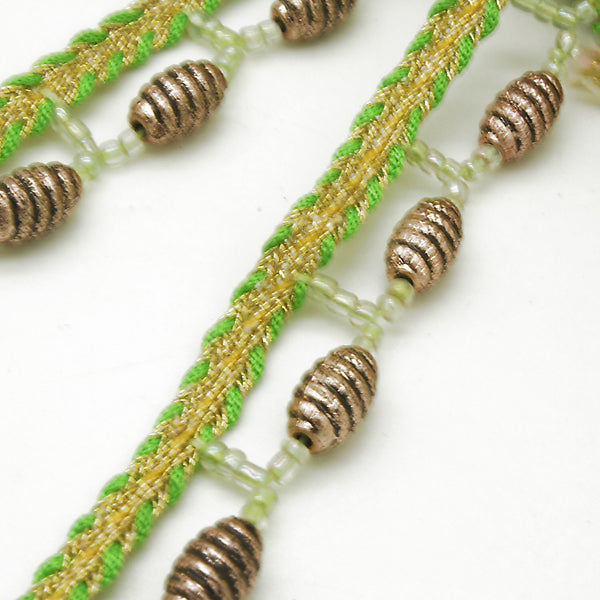 LIME GREEN BEAD FRINGE - sarahi.NYC