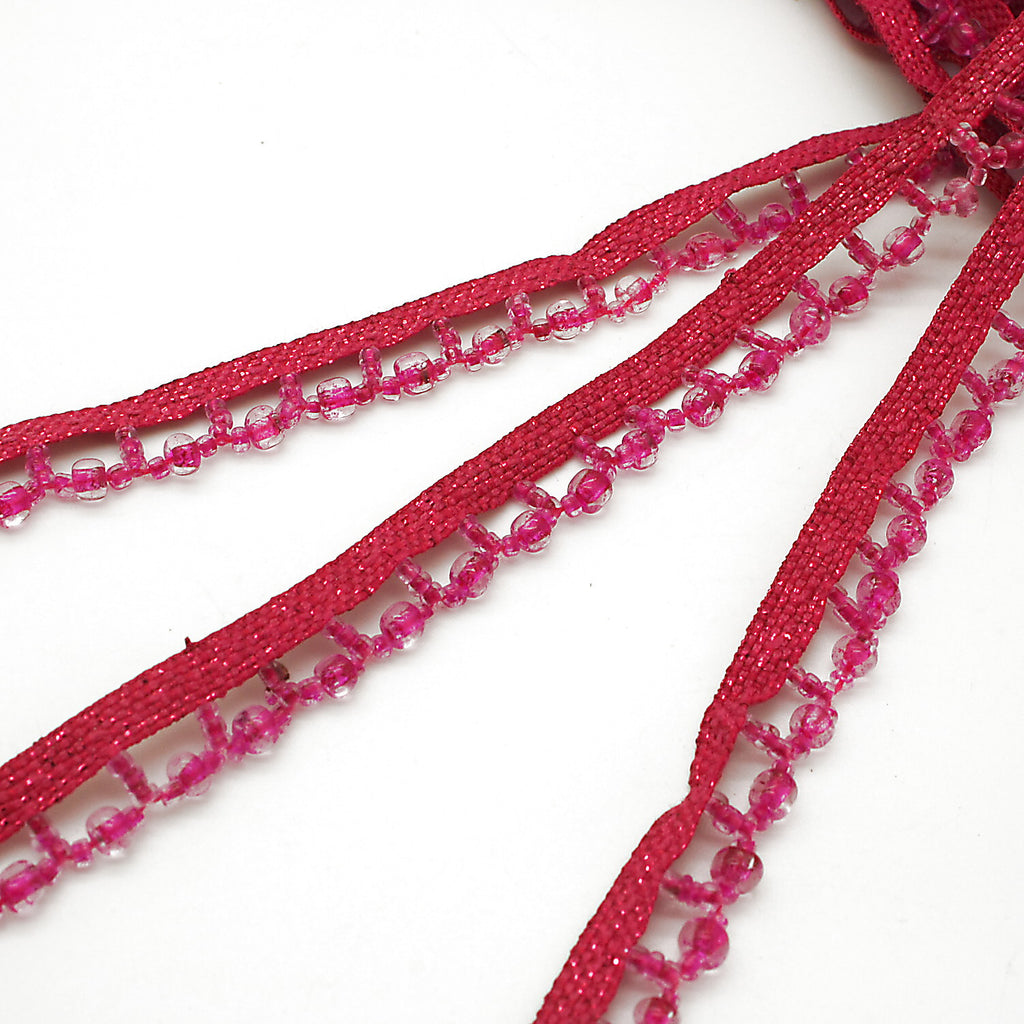 PINK BEADED FRINGE TRIM - sarahi.NYC