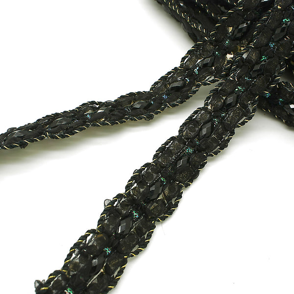 BLACK RHINESTONE TRIM - sarahi.NYC