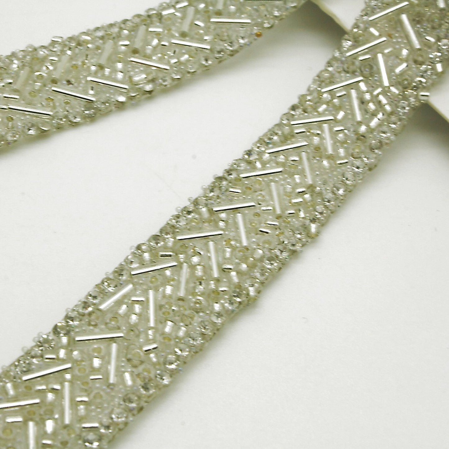 SILVER CRYSTAL BEADED HOTFIX TRIM - sarahi.NYC