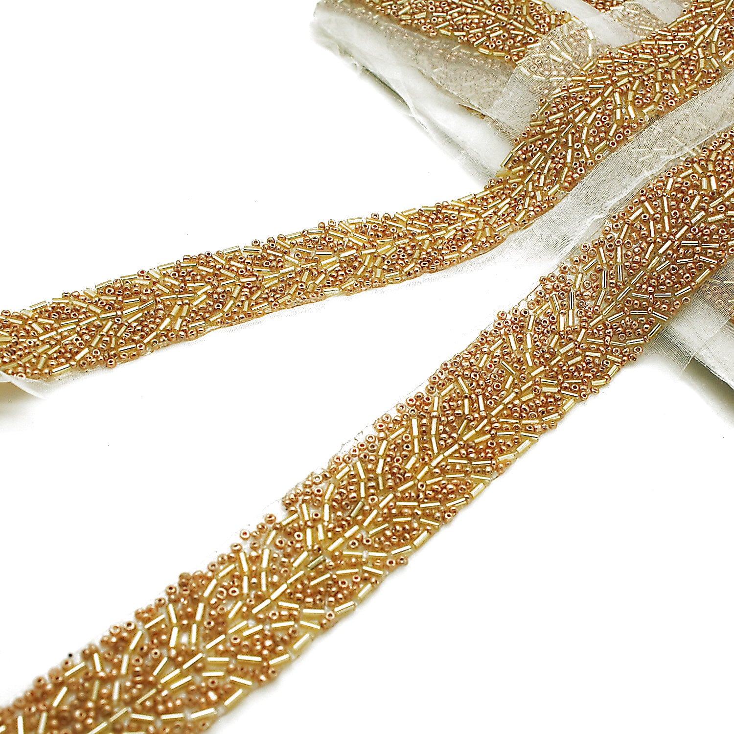 GOLD BEADED TRIM - sarahi.NYC