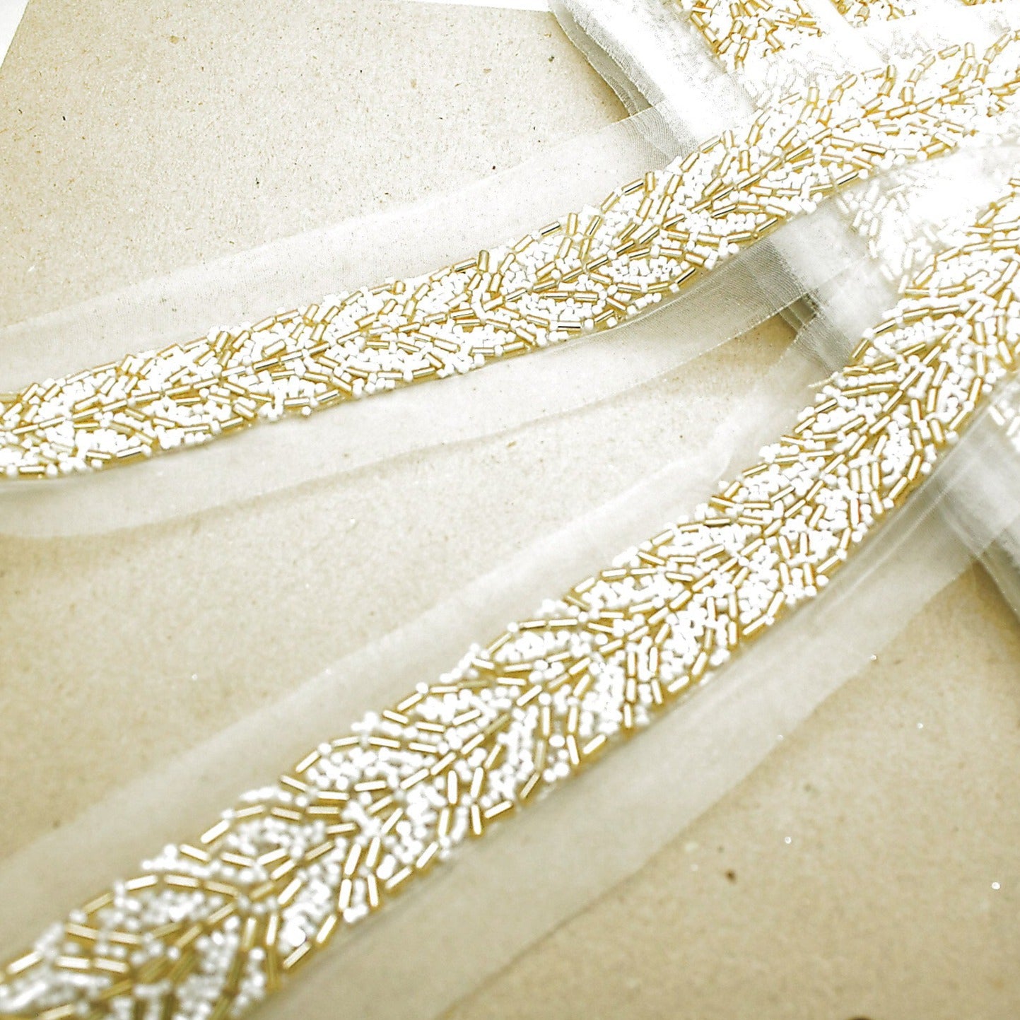 WHITE GOLD BEADED TRIM - sarahi.NYC